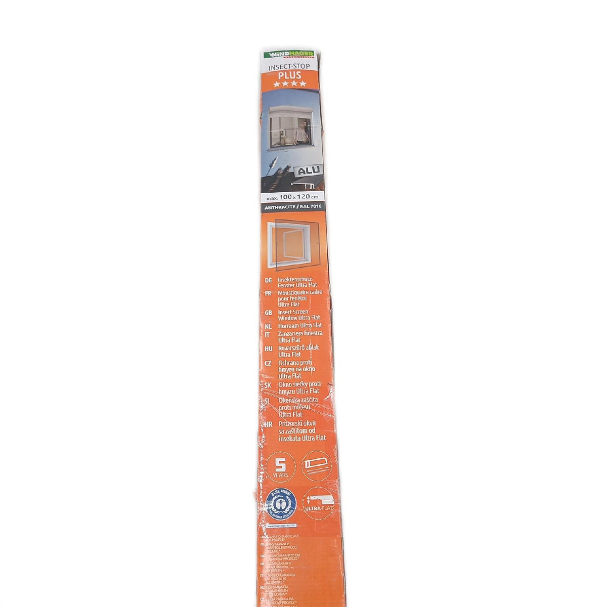 Windhager Fensterschutz Plus Ultra Flat Fiberglasgewebe 100x120cm Modell IS Plus FE Ultra Flat