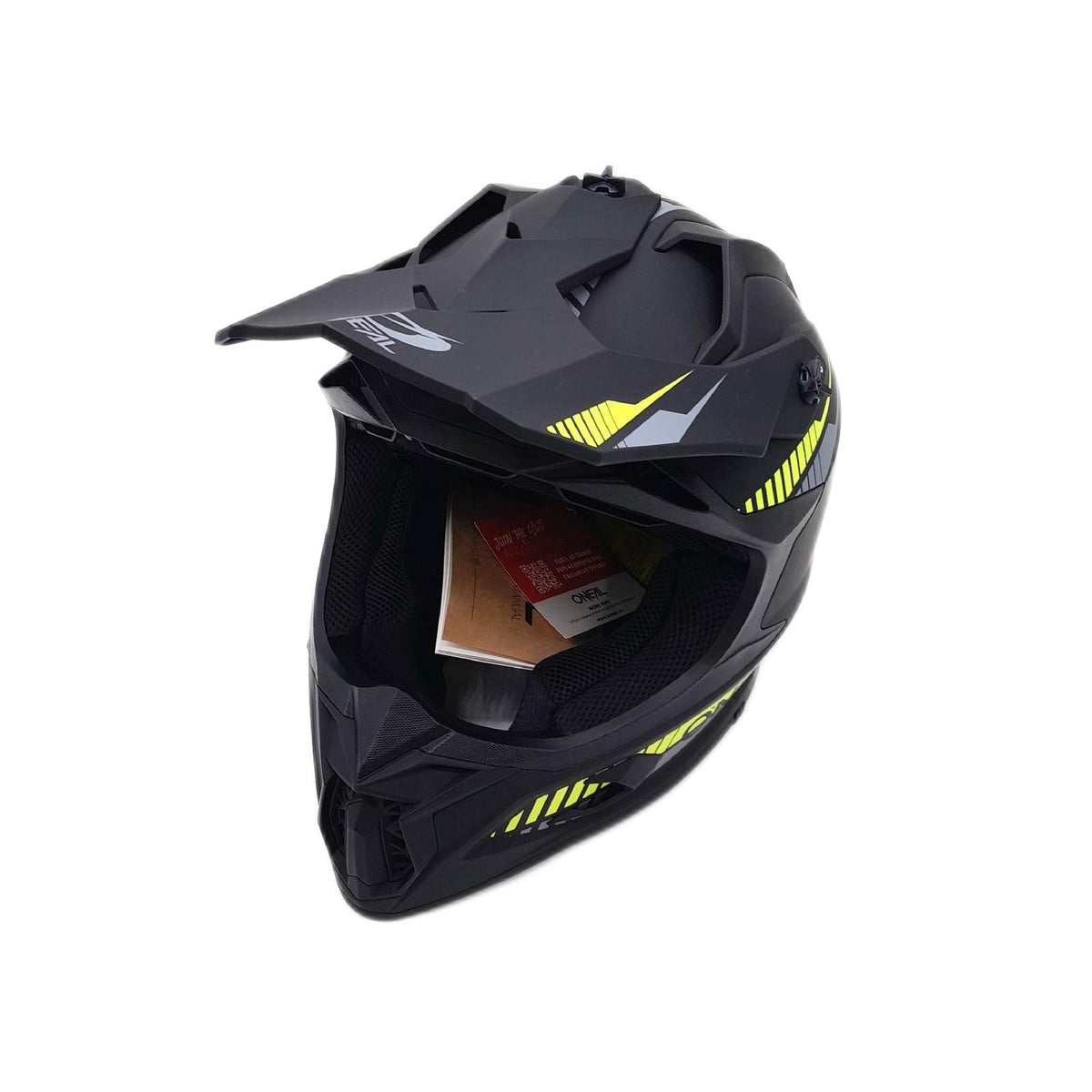 O NEAL Motocross Helm Motorsport SRS Solid Schwarz Gelb Leicht und Sicher