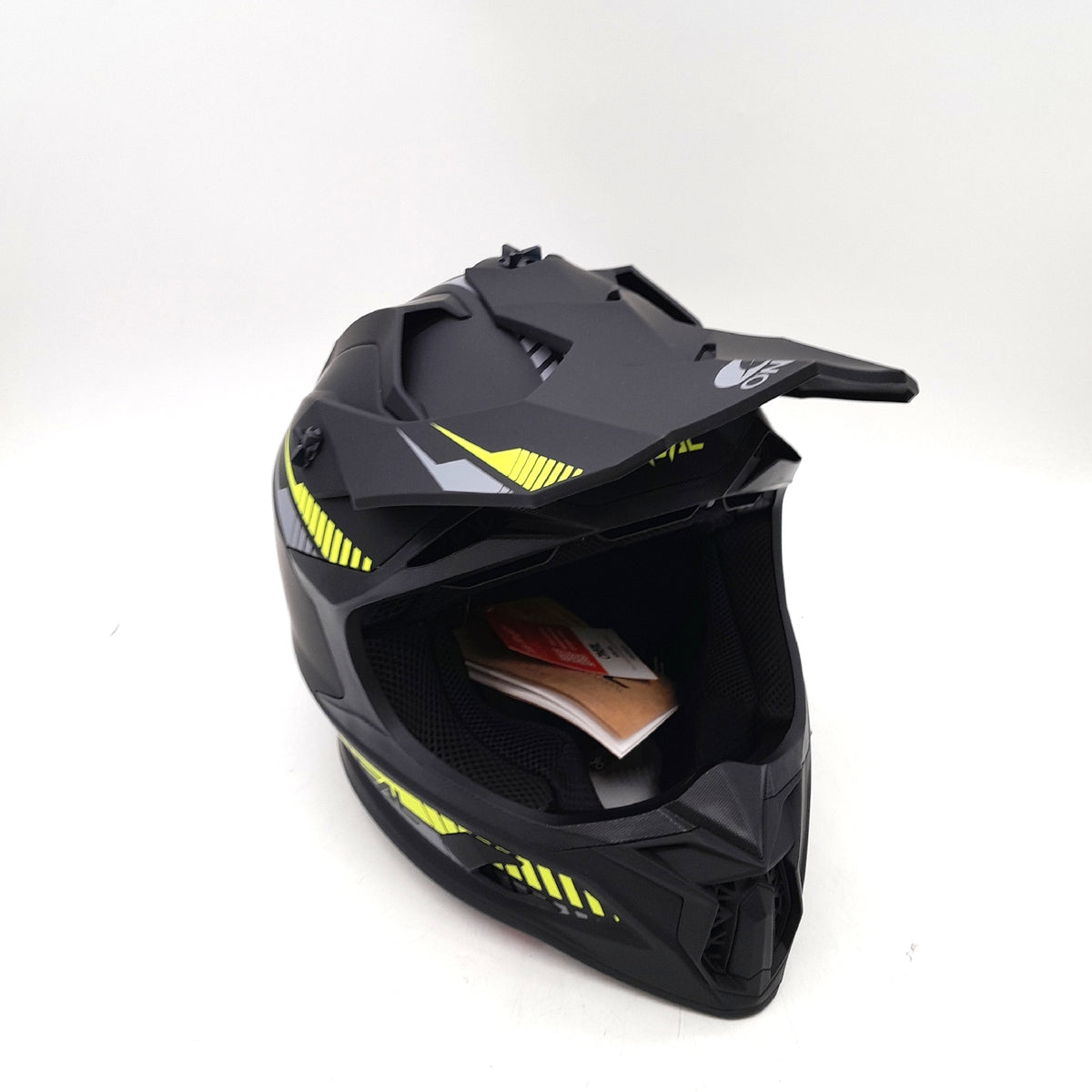 O NEAL Motocross Helm Motorsport SRS Solid Schwarz Gelb Leicht und Sicher