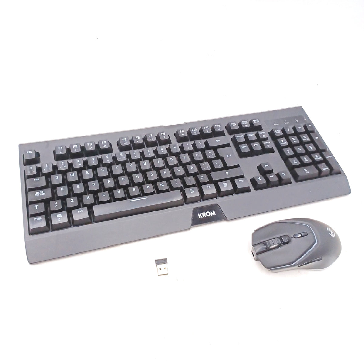Krom Kabala Wireless Membrane Gaming Tastatur Set RGB Anti Ghosting Maus 800 bis 4800 DPI Schwarz