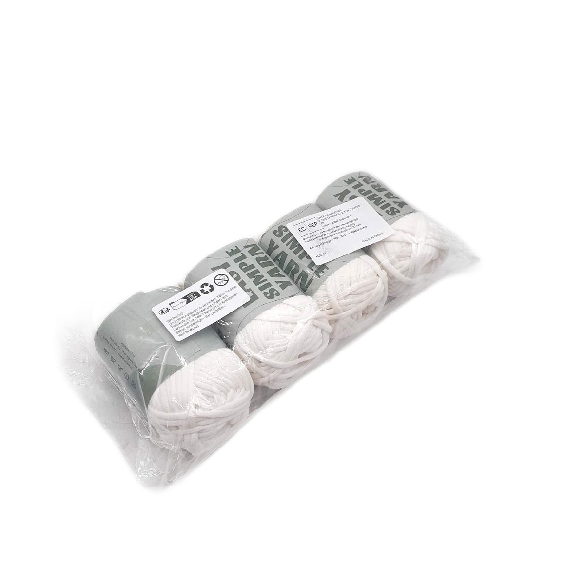 4 x 50g Schlauchgarn Häkelwolle Easy Yarn zum Häkeln für Anfänger und Fortgeschrittene