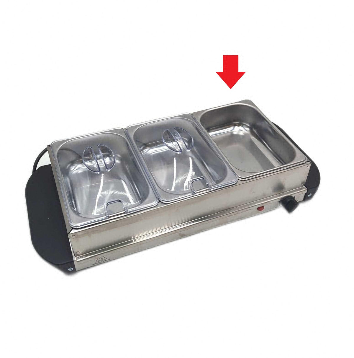 Tristar Edelstahl Buffetwärmer einstellbares Thermostat unvollständig Plastikdeckel fehlt leichte Gebrauch