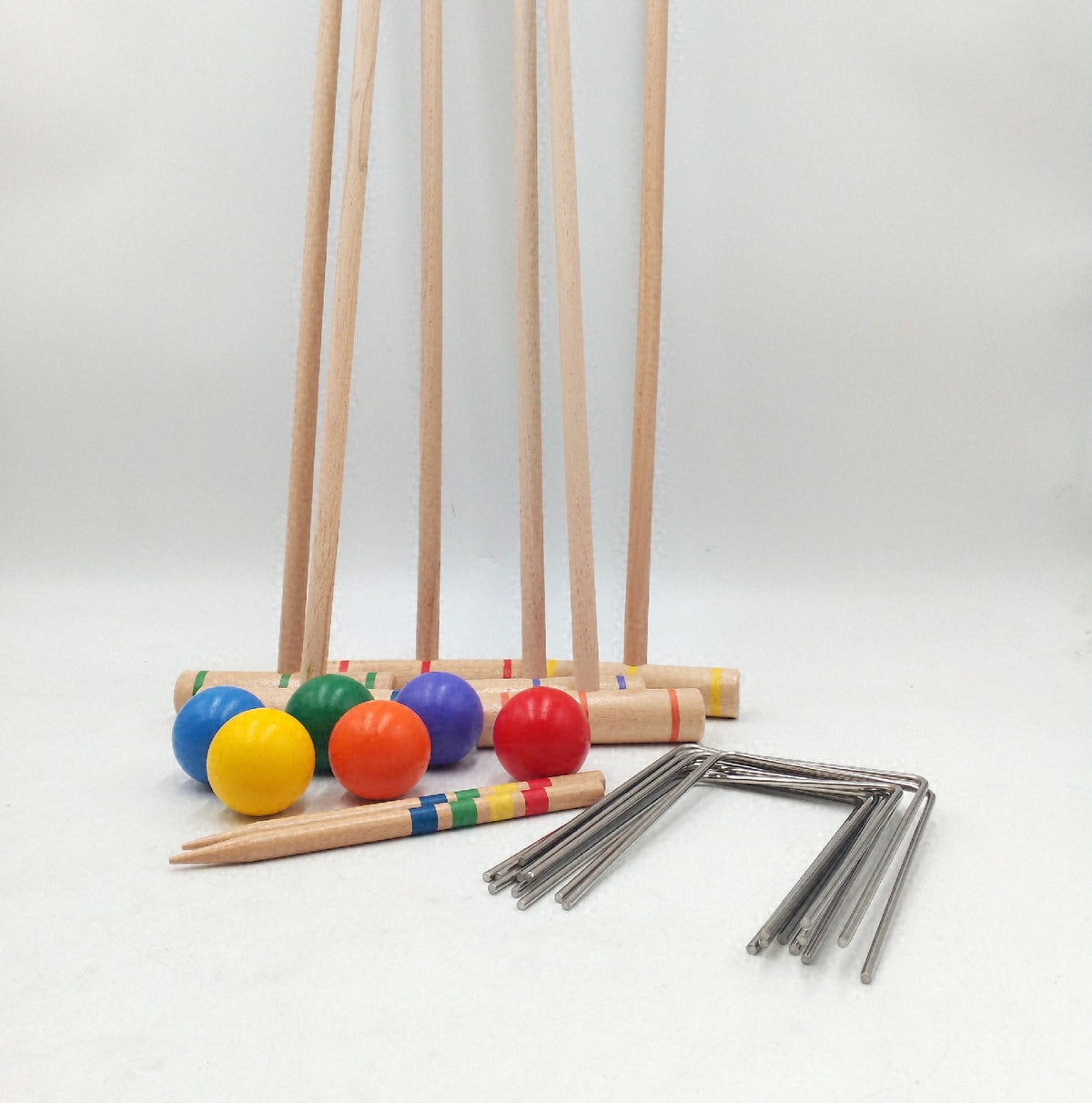 Relaxdays Krocket Spiel Komplettset 6 Spieler Tasche geeignet Kinder Erwachsene Croquet