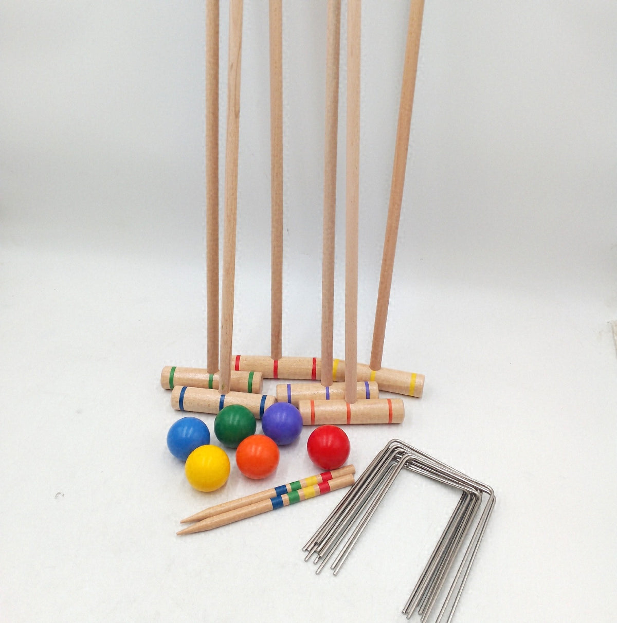 Relaxdays Krocket Spiel Komplettset 6 Spieler Tasche geeignet Kinder Erwachsene Croquet