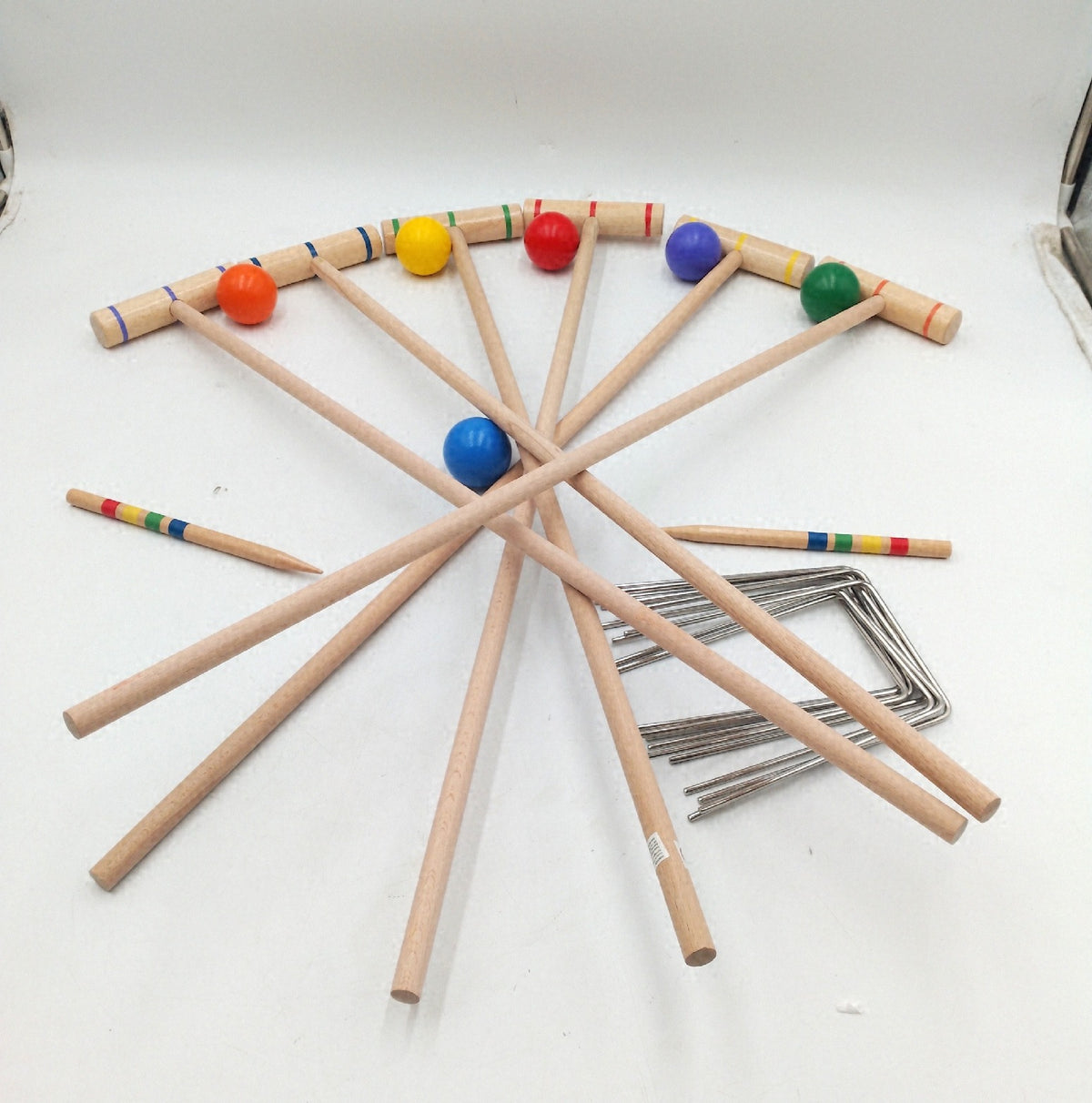 Relaxdays Krocket Spiel Komplettset 6 Spieler Tasche geeignet Kinder Erwachsene Croquet