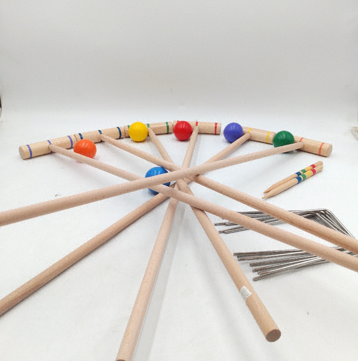 Relaxdays Krocket Spiel Komplettset 6 Spieler Tasche geeignet Kinder Erwachsene Croquet