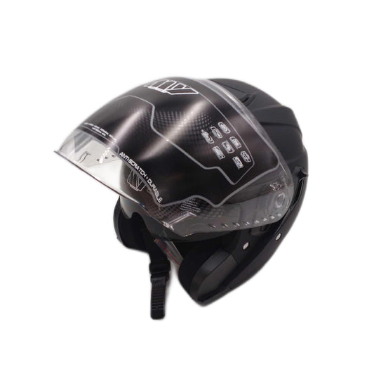 Jethelm Rollerhelm S 55 56 cm Mattschwarz mit Sonnenblende Schutzhelm Motorradhelm