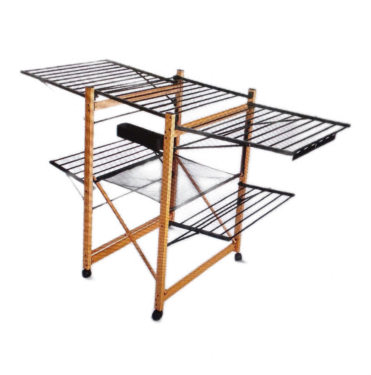 Sechoir a Linge Deluxe Grande Capacite mit Rollen und Netz Wäschetrockenstaender GroÃ