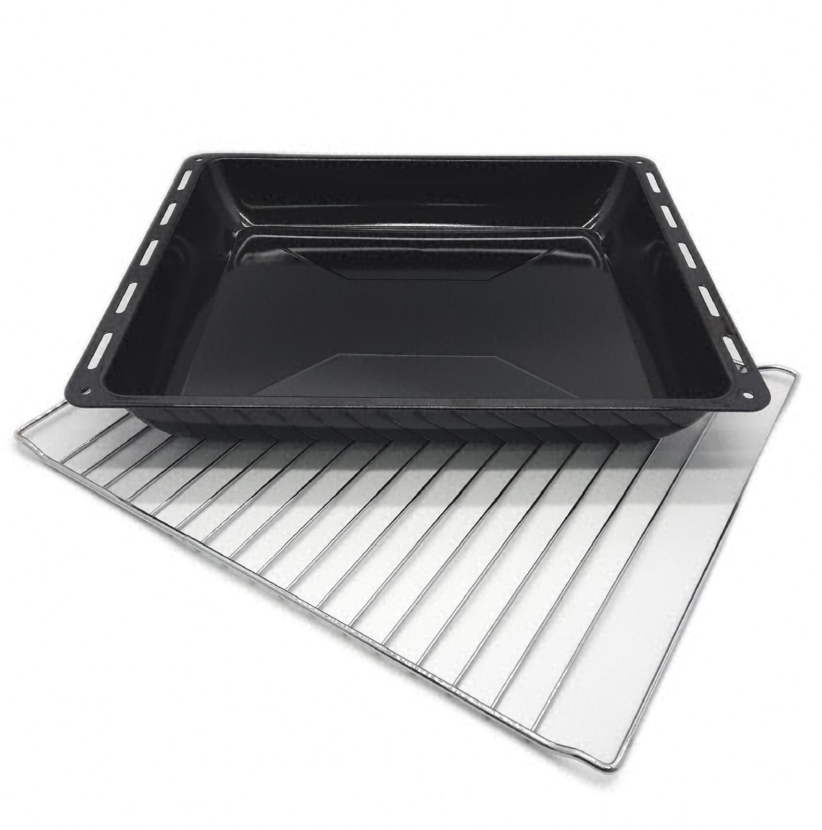 ICQN Tiefes Backblech Set 455 x 375 x 60 mm Backblech mit Gitter extra tief