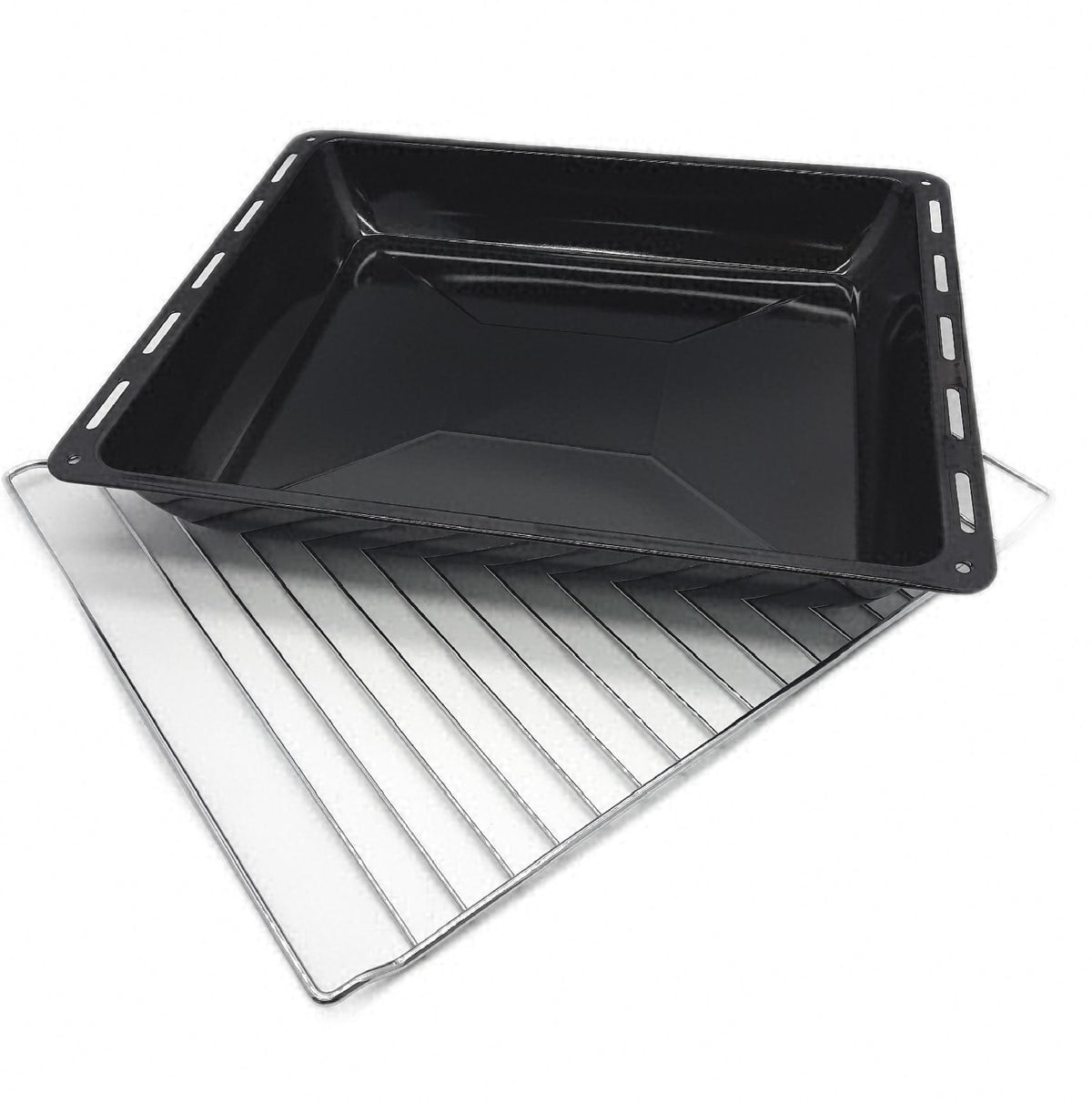 ICQN Tiefes Backblech Set 455 x 375 x 60 mm Backblech mit Gitter extra tief