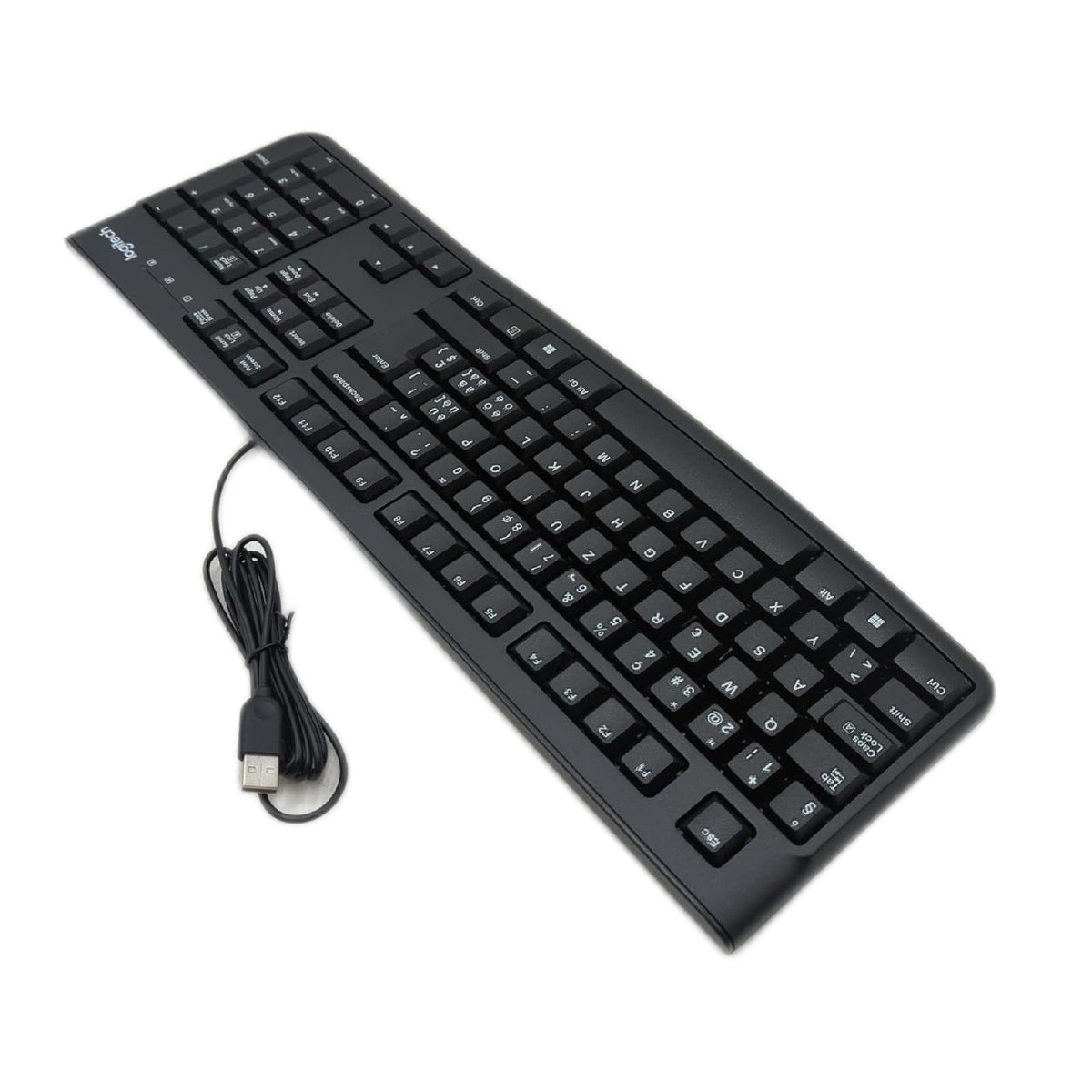 Logitech K120 kabelgebundene Business Tastatur USB Anschluss fuer Windows Linux PC