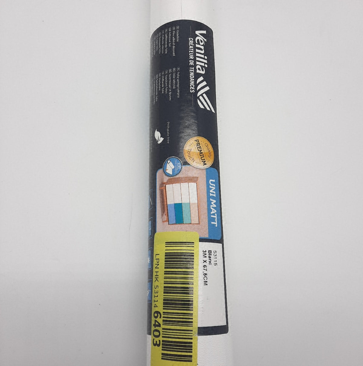 Klebefolie Uni Matt Weiß Venilia Dekofolie Möbelfolie Tapeten selbstklebend wasserabweisend