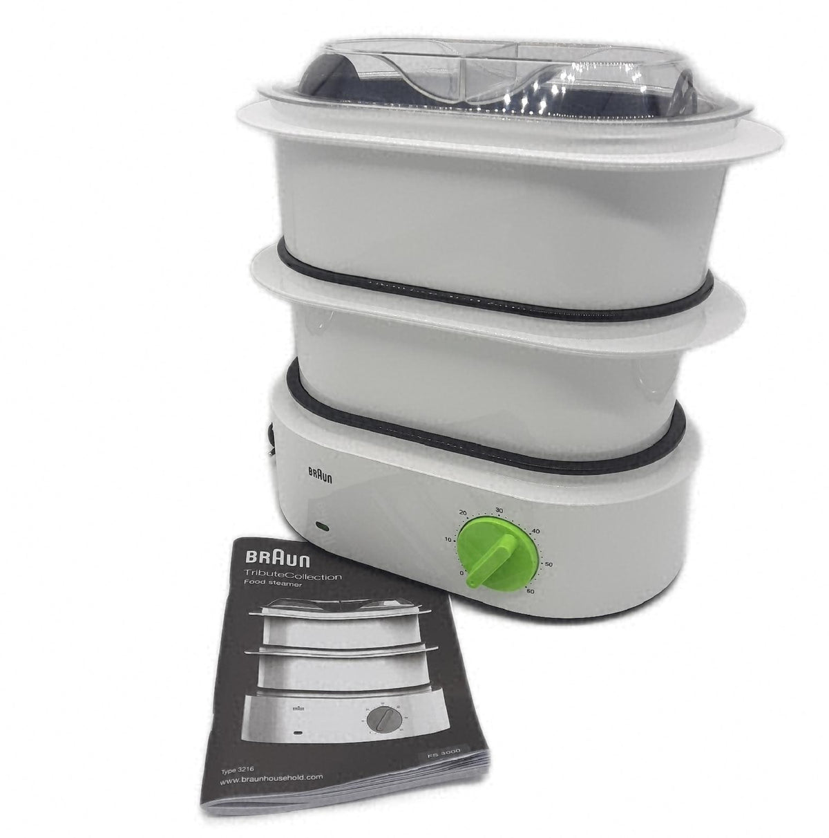 Braun Tribute Collection FS 3000 Dampfgarer 850 W weißgrün Food Cooker multifunktional