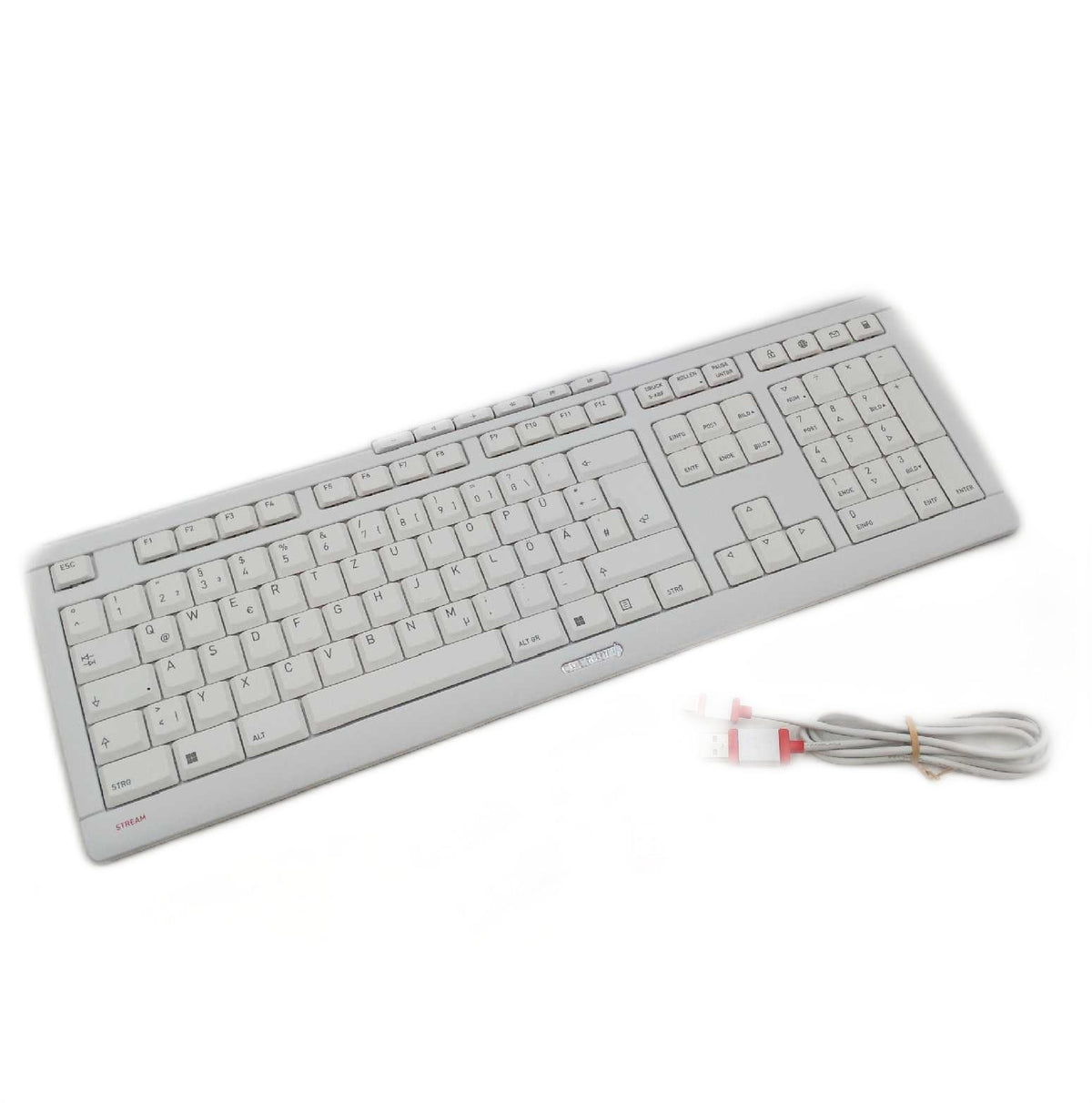 CHERRY Stream Desktop Recharge Tastatur Deutsch QWERTZ Weiss Maus fehlt nur Bilder sichtbar