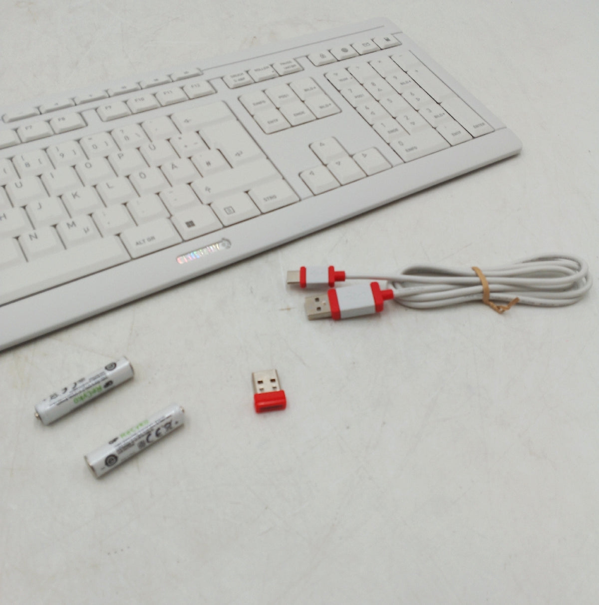 CHERRY Stream Desktop Recharge Tastatur Deutsch QWERTZ Weiss Maus fehlt nur Bilder sichtbar
