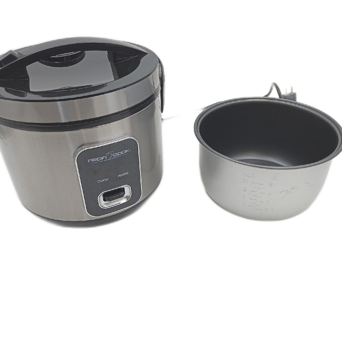 ProfiCook Reiskocher PC RK 1285 3kg Reis Warmhaltefunktion Antihaft Dampfgarer Rice Cooker inklusive Messbecher Reislöffel