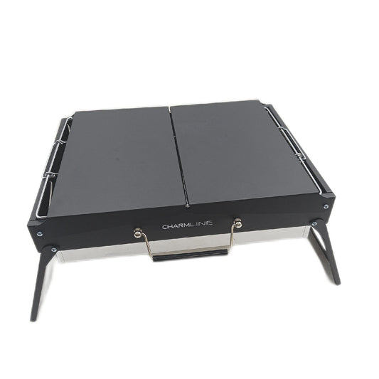 Tragbarer Holzkohlegrill Klappbarer Campinggrill 47 x 34 cm für 3 bis 5 Personen