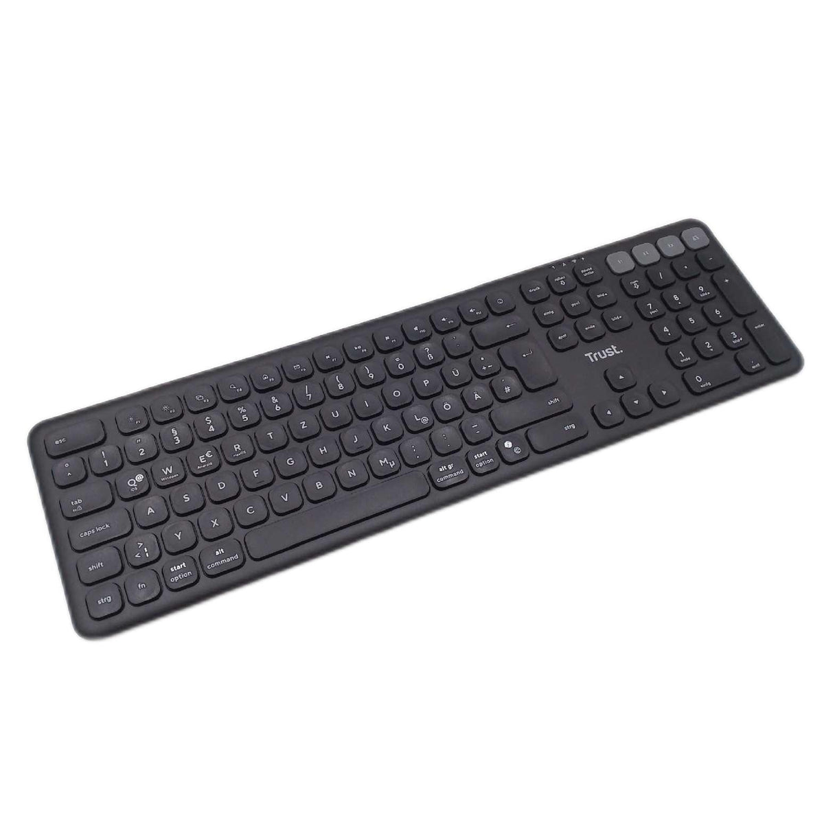 Trust Vaiya Tastatur Kabellos Bluetooth 24 GHz Deutsches Layout QWERTZ Funktastatur