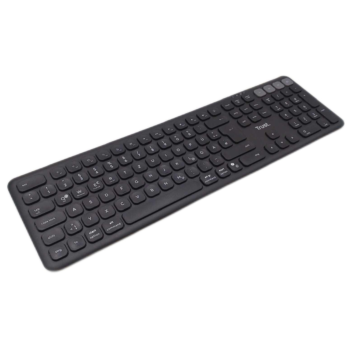 Trust Vaiya Tastatur Kabellos Bluetooth 24 GHz Deutsches Layout QWERTZ Funktastatur