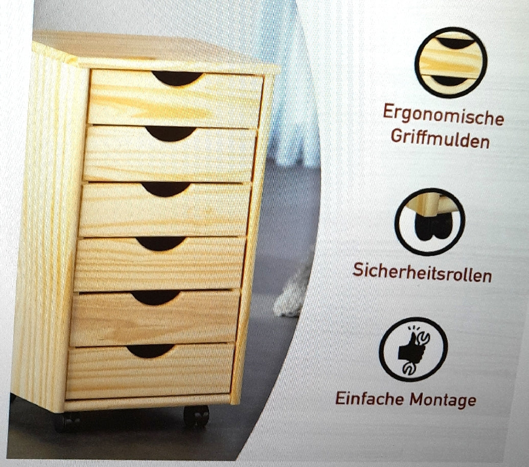 Inter Link Rollcontainer Bürocontainer Chests 6 Schubladen Stauraum Organisation Büro