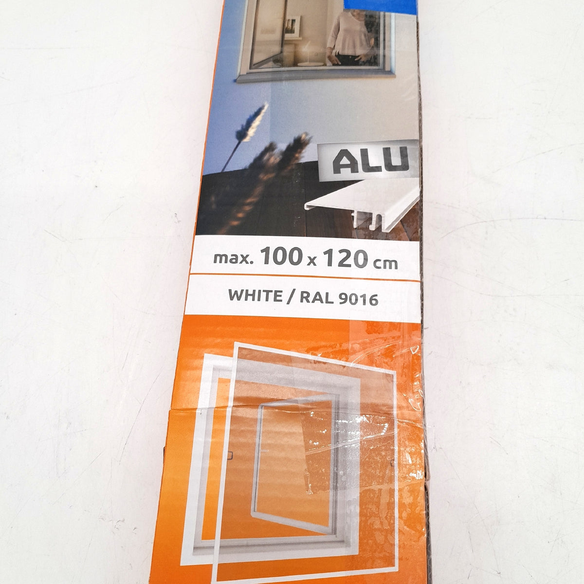 Windhager Insektenschutz Fensterrahmen Türen Plus 100 x 120 cm Weiß Aluminium