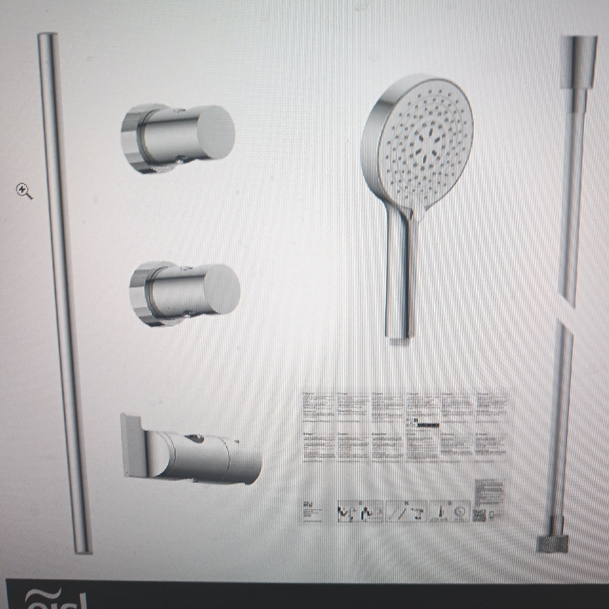 EISL Brausestangenset Duschzubehör Duschset 60cm Chrom Weiß