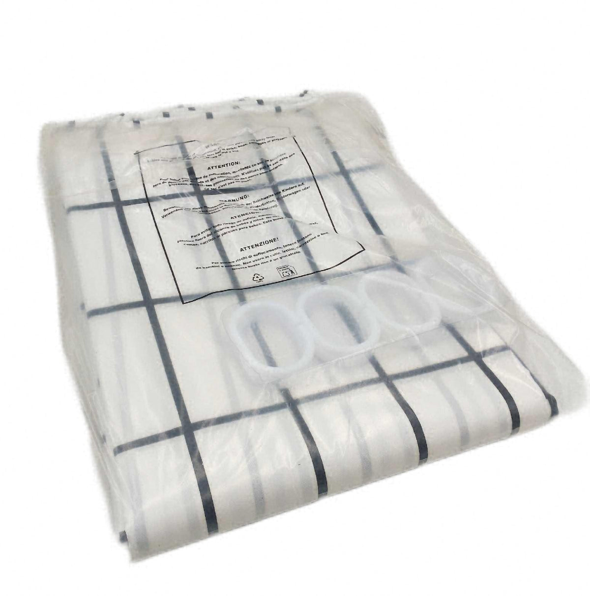DUFU Duschvorhang 180x200 cm Weiss Wasserdicht Polyester Waschbar Badevorhang Shower