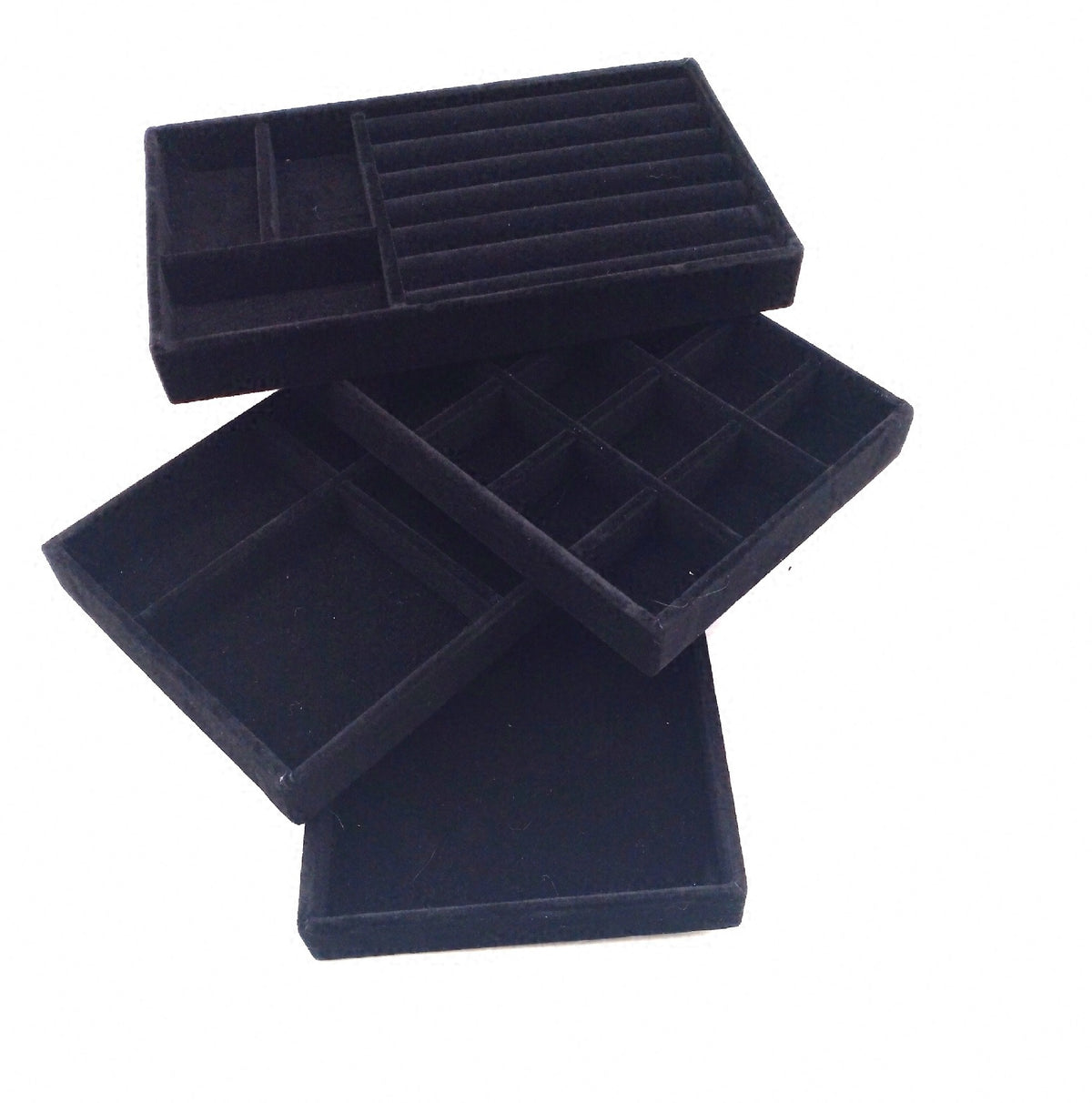 LWAIX Schmuckaufbewahrung SchmuckOrganizer Schublade 4 Stk Schmucktabletts Organizer Einsatz