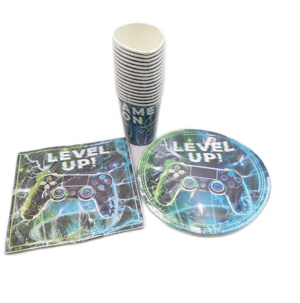 pekifaves Video Game Partygeschirr Set 16 Gaeste Videospiel Geburtstag Partygeschirr Set