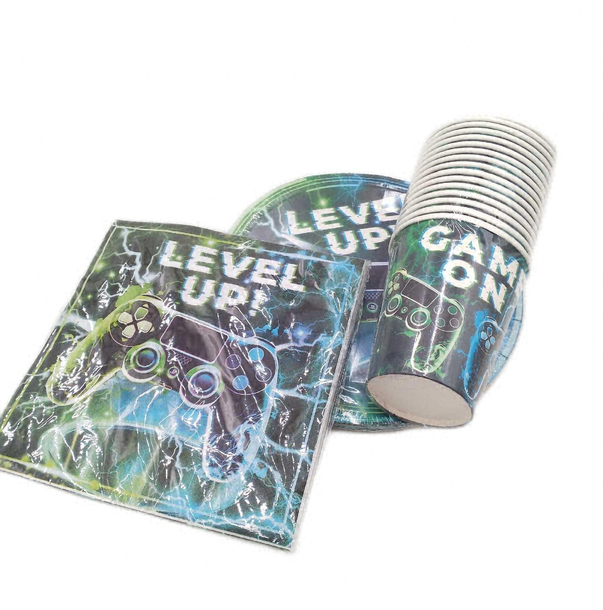pekifaves Video Game Partygeschirr Set 16 Gaeste Videospiel Geburtstag Partygeschirr Set
