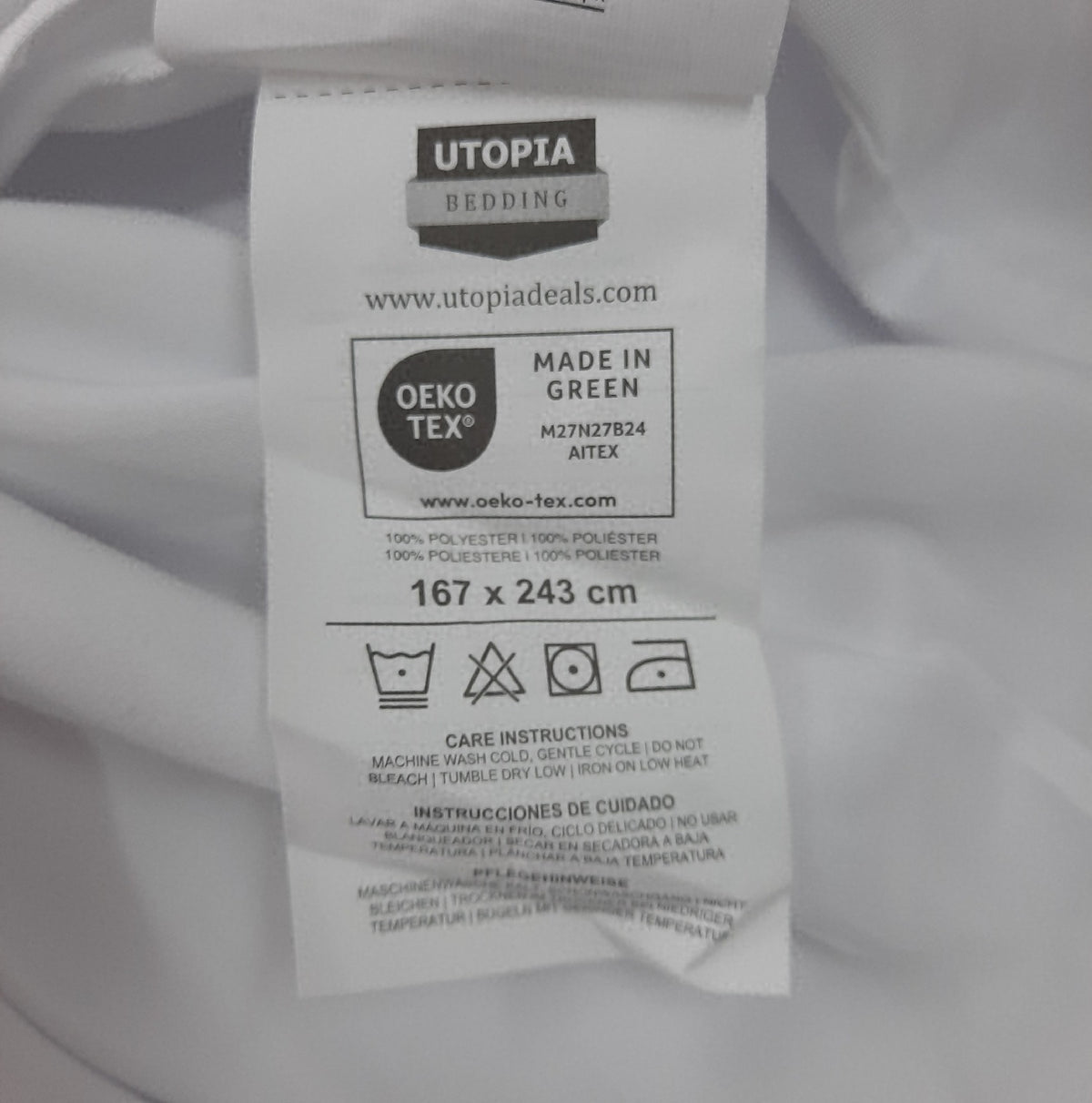 Utopia Bedding Bettlaken ohne Gummizug 167x243 cm Weiss Baumwolle Leicht Pflegeleicht