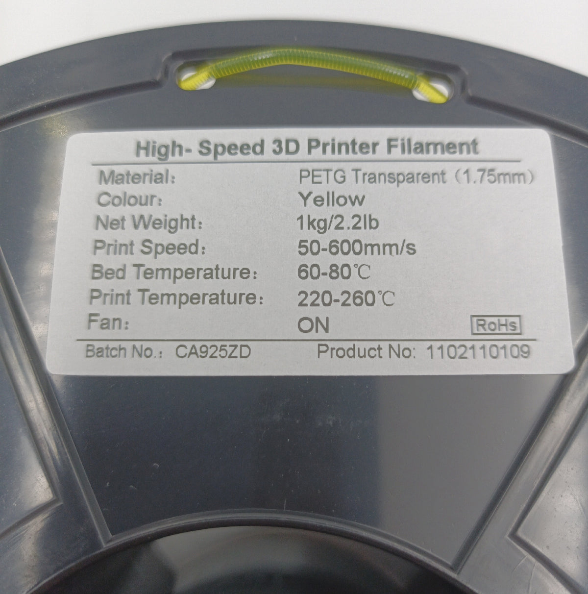 IEMAI Filament Kunststoff 3D Drucker PETG transparent gelb Hochwertig langleb
