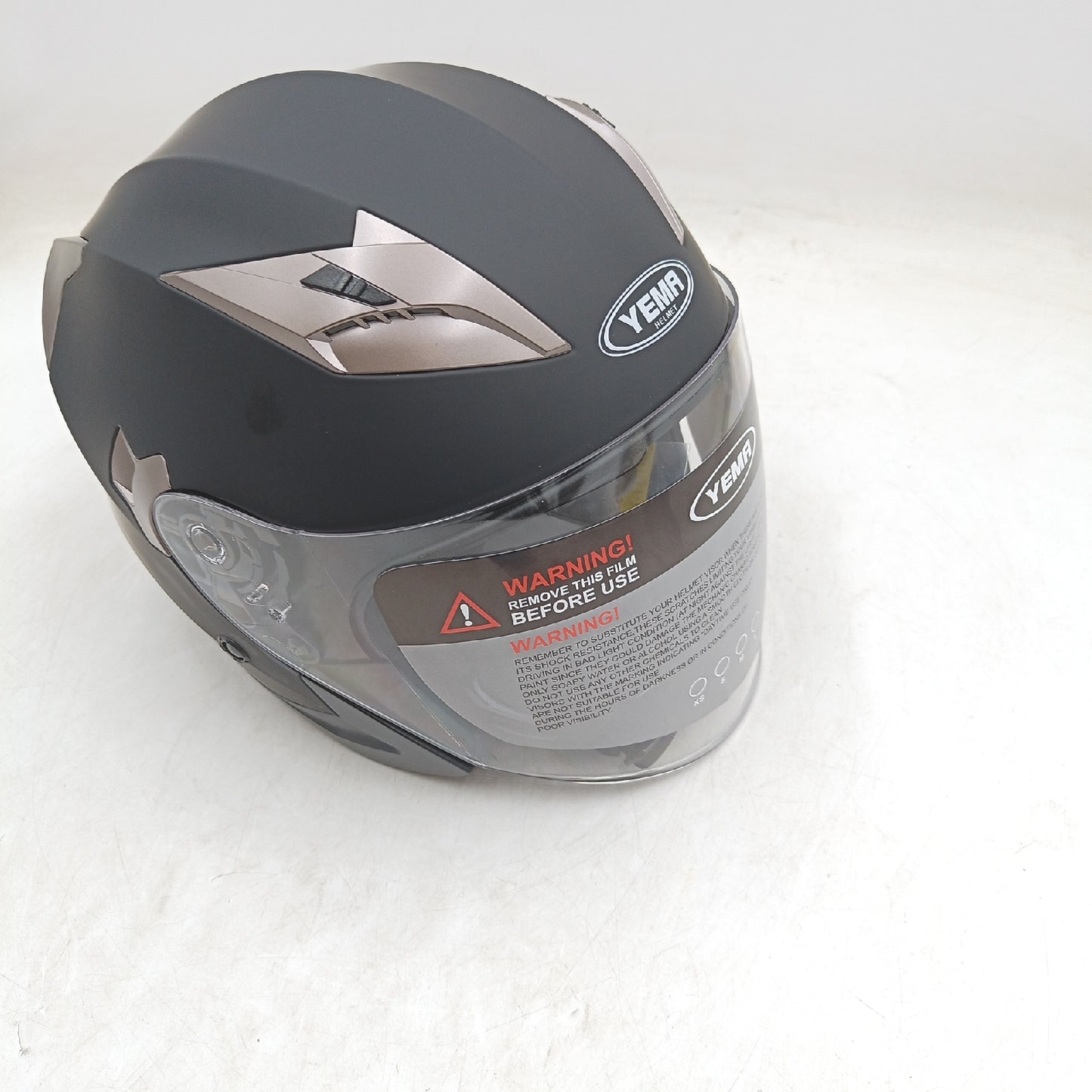 YEMA Motorradhelm Jethelm Helmschutz Doppelvisier integrierter Sichtschutz funktional