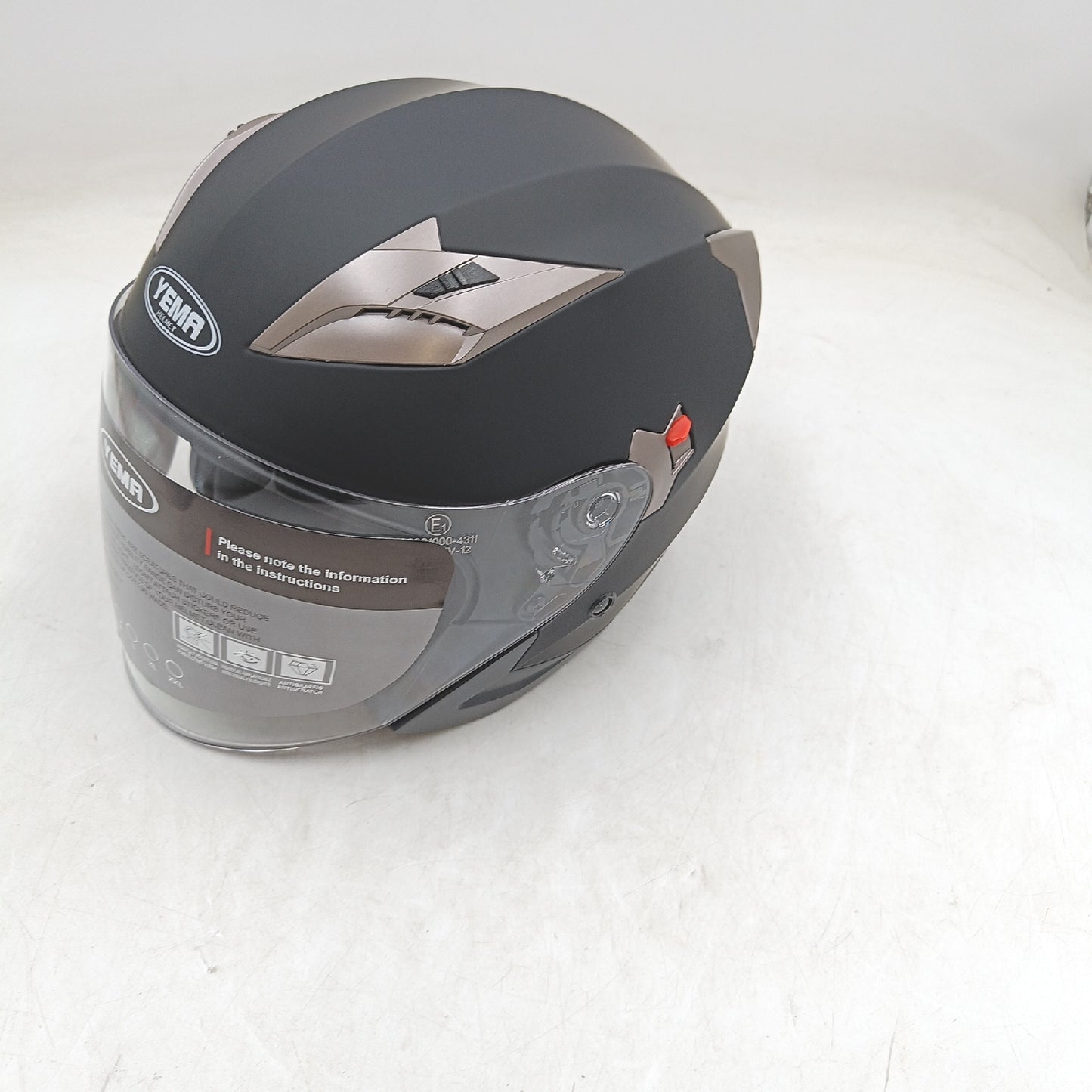 YEMA Motorradhelm Jethelm Helmschutz Doppelvisier integrierter Sichtschutz funktional