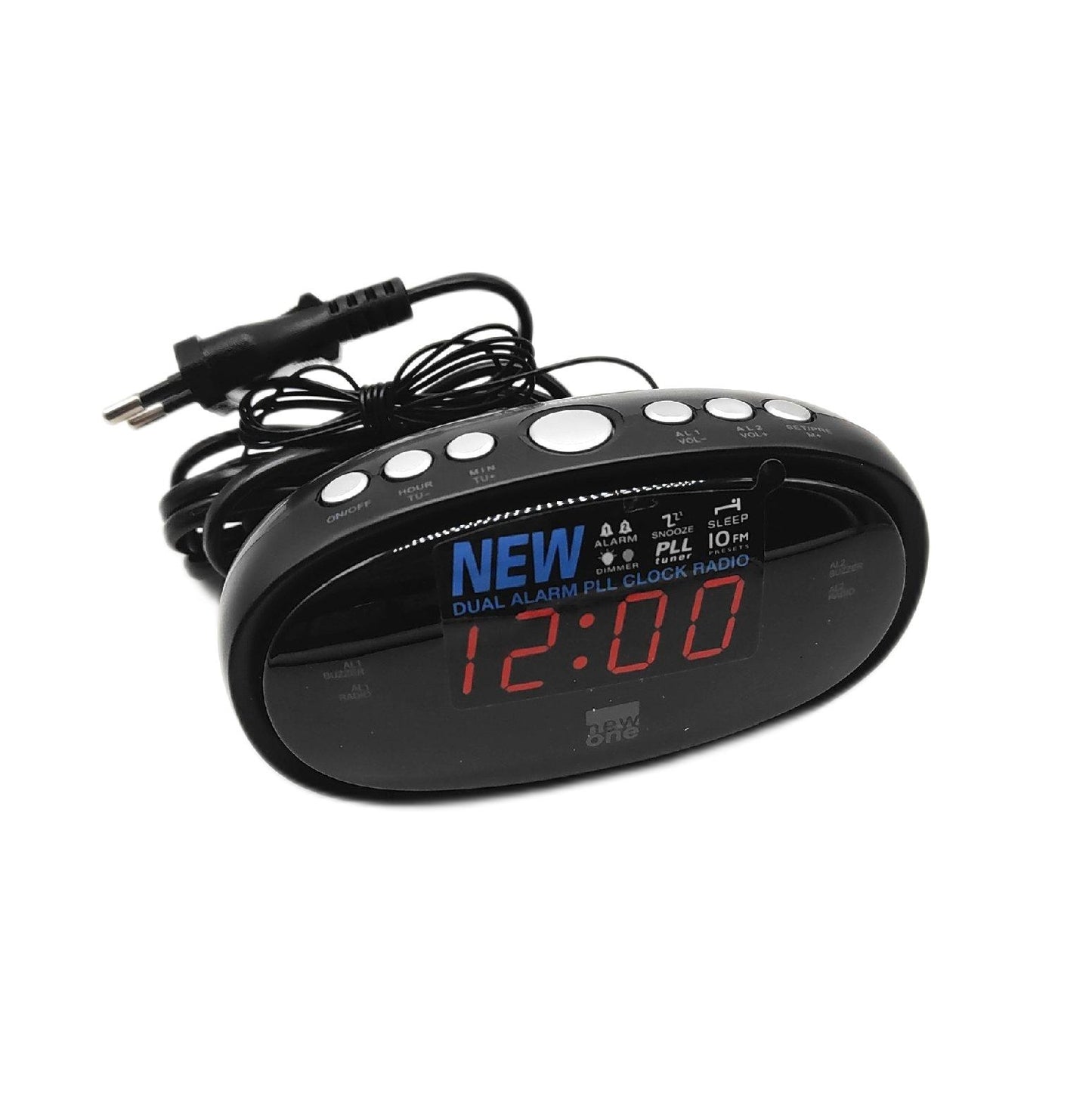 New One Uhrenradio Elektronik CR 100 großes LED Display Dual Alarm Schlummerfunktion