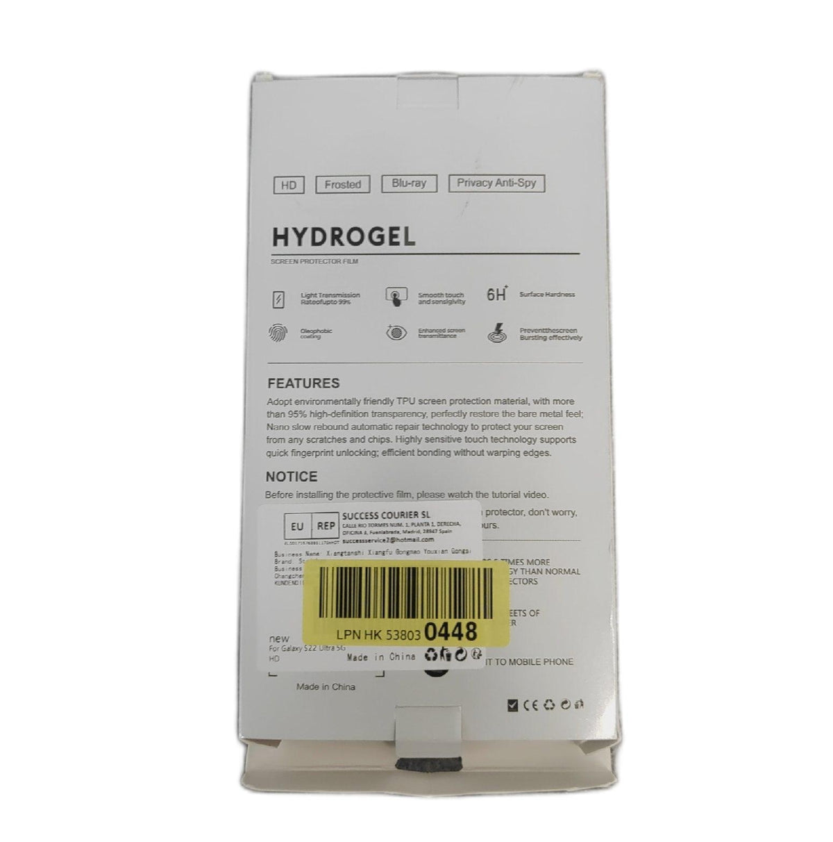 Hydrogel Schutzfolie für Samsung Galaxy S22 Ultra 5G Blasenfreie Handyfolie Zubehör