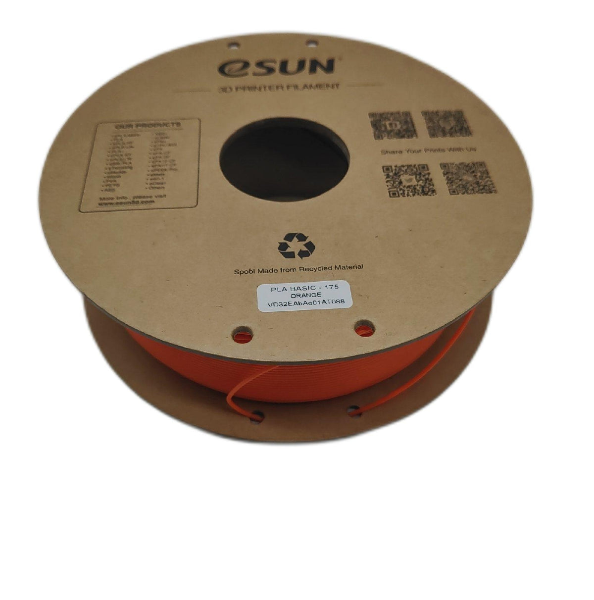 ESUN PLA Filament 175 mm Basic 3D Drucker Filament Orange 1 KG