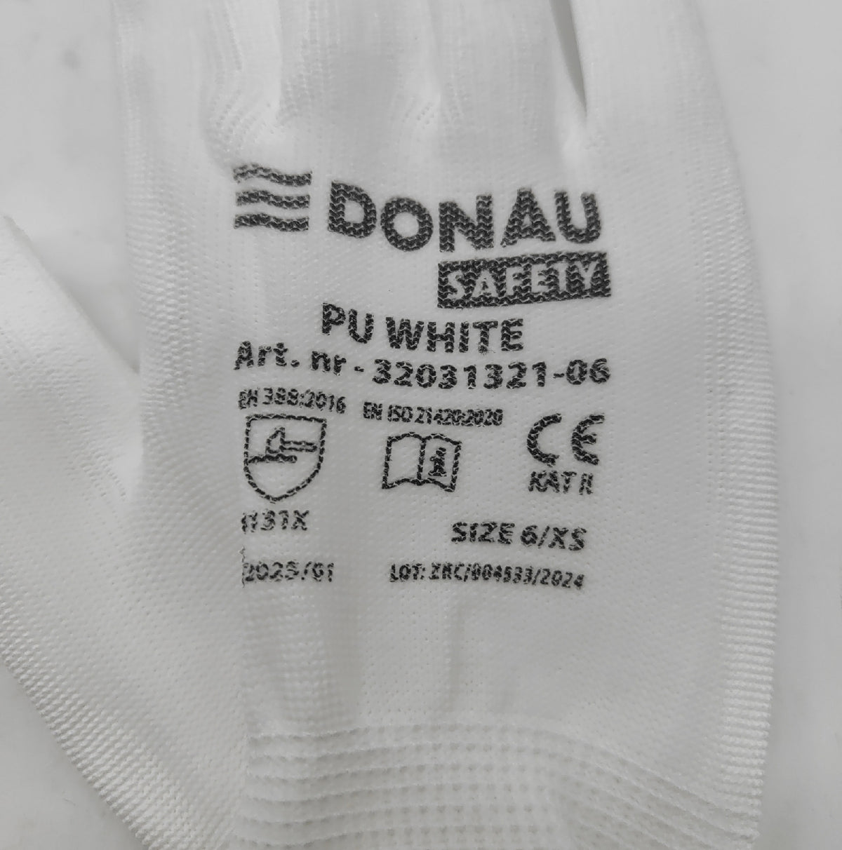 DONAU SAFETY Montagehandschuhe Größe 06 12 Paar Kat II weiß Polyester Polyurethan Arbeitshandschuhe