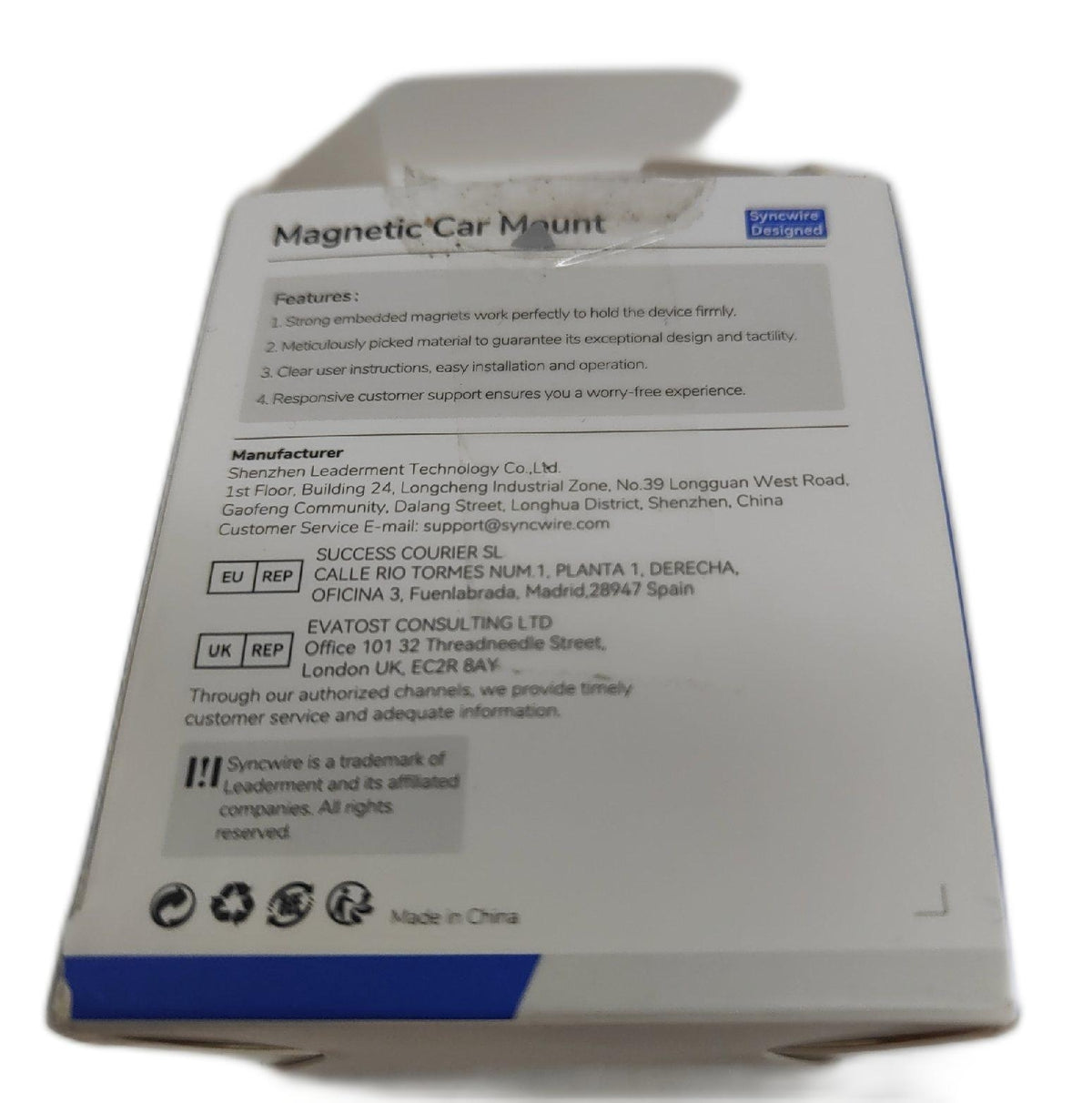 Syncwire Tragbare Magnethalterung Auto 360 Grad Verstellbar Magnet Handyhalterung Schwarz