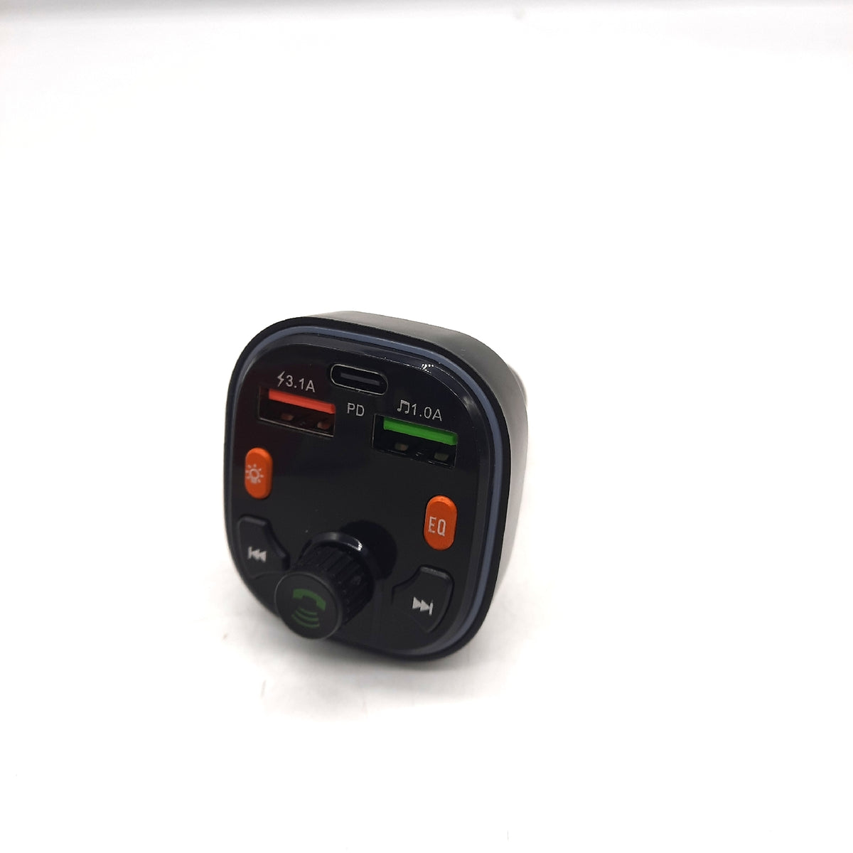 GlasFlength FM Transmitter Auto Bluetooth, Auto Radio Adapter Autoladegerät mit Freisprecheinrichtung PD 20W & Typ-C QC 3.0 Bass & Hi-Fi Stereo Schnellladung mit Blauem Umgebungslicht