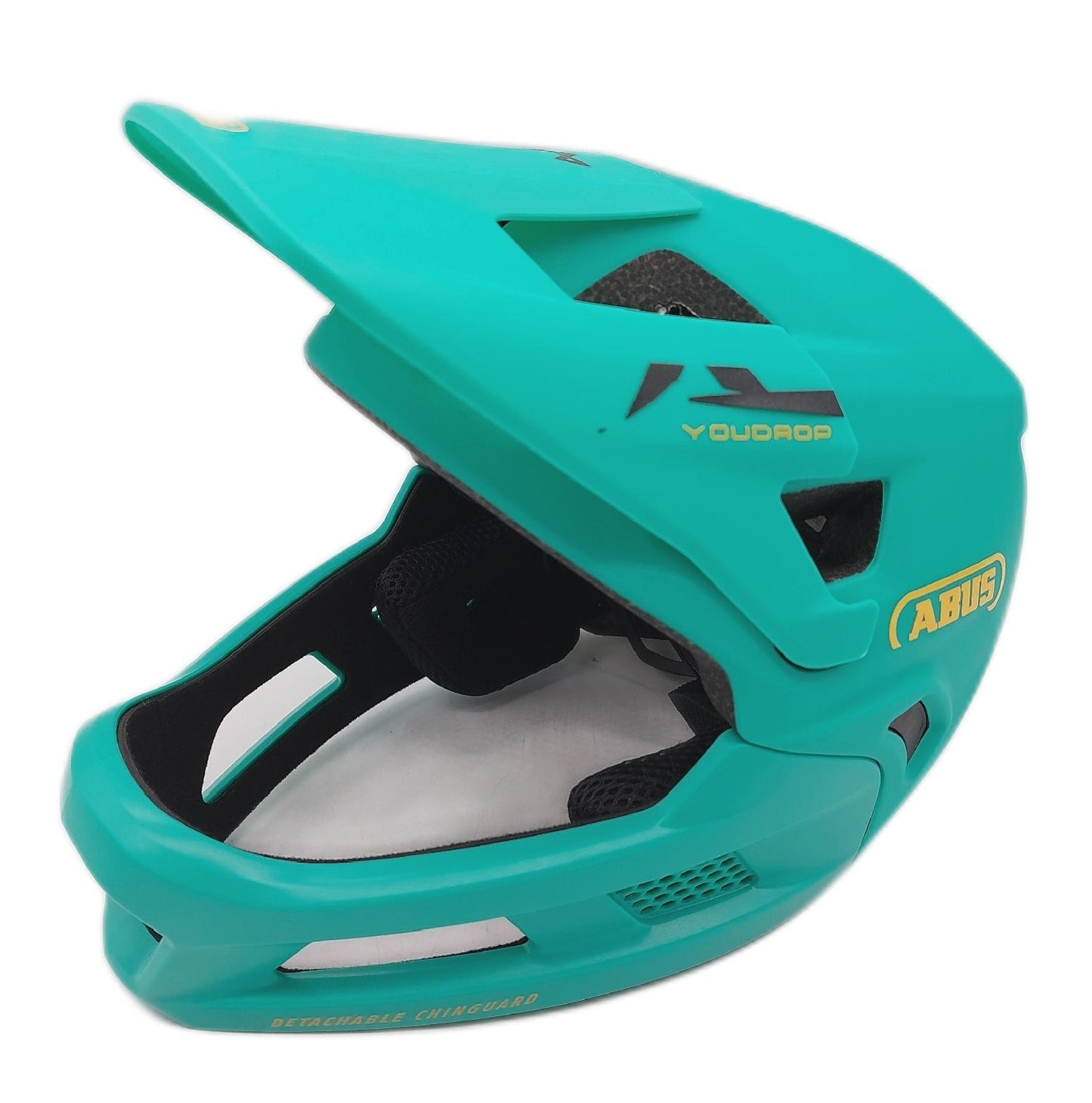 Abus Helm Mountainbike Helm Schutz Youdrop Fullface Helm für Kinder Sicherheit 48 55 cm