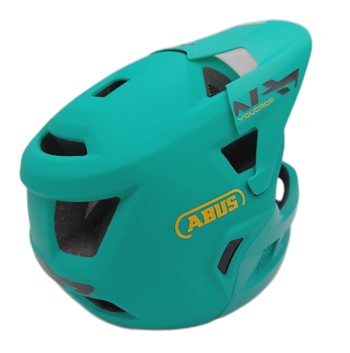 Abus Helm Mountainbike Helm Schutz Youdrop Fullface Helm für Kinder Sicherheit 48 55 cm
