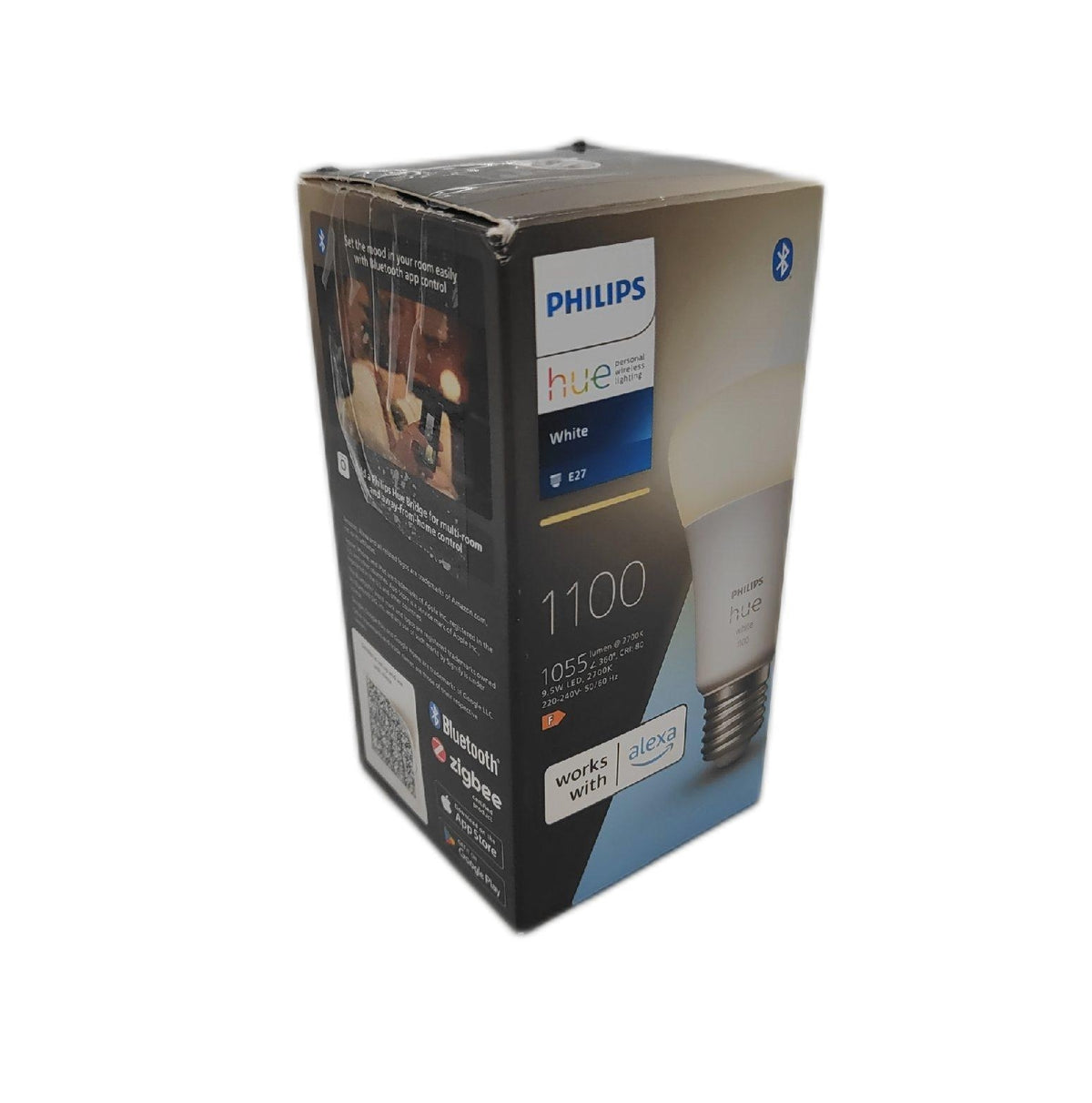 Philips Hue White E27 Lampe Einzelpack 1x1055 Lumen dimmbar warmweiß LED Beleuchtung