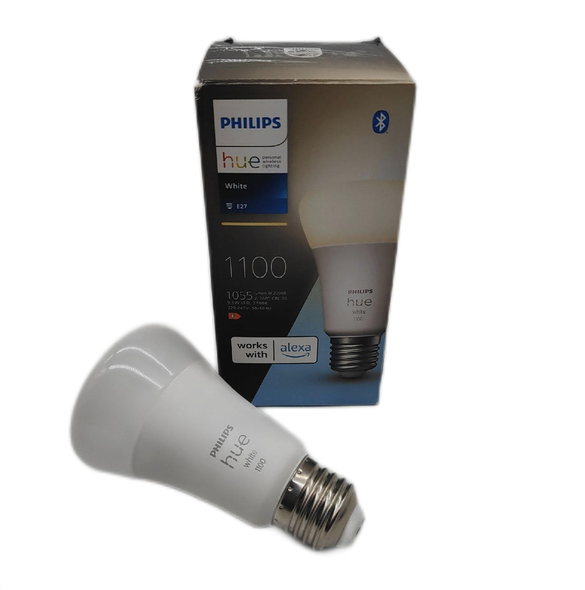 Philips Hue White E27 Lampe Einzelpack 1x1055 Lumen dimmbar warmweiß LED Beleuchtung