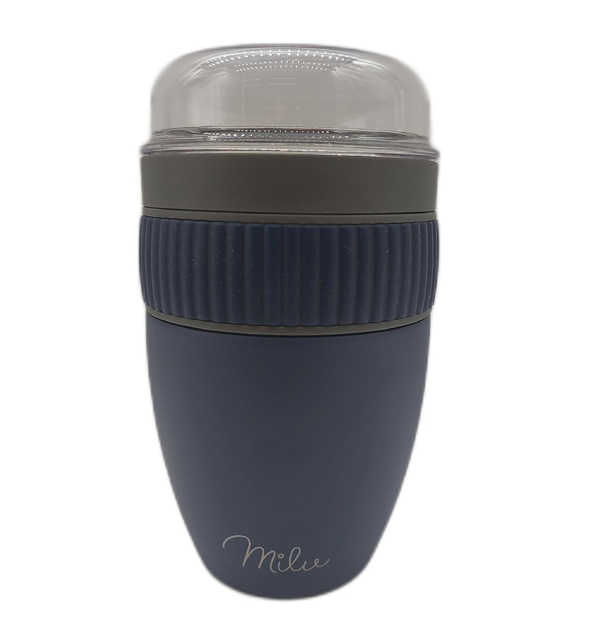 Milu Becher to go 400ml MusliMax isolierter Edelstahl auslaufsicher Joghurtbecher Navyblau