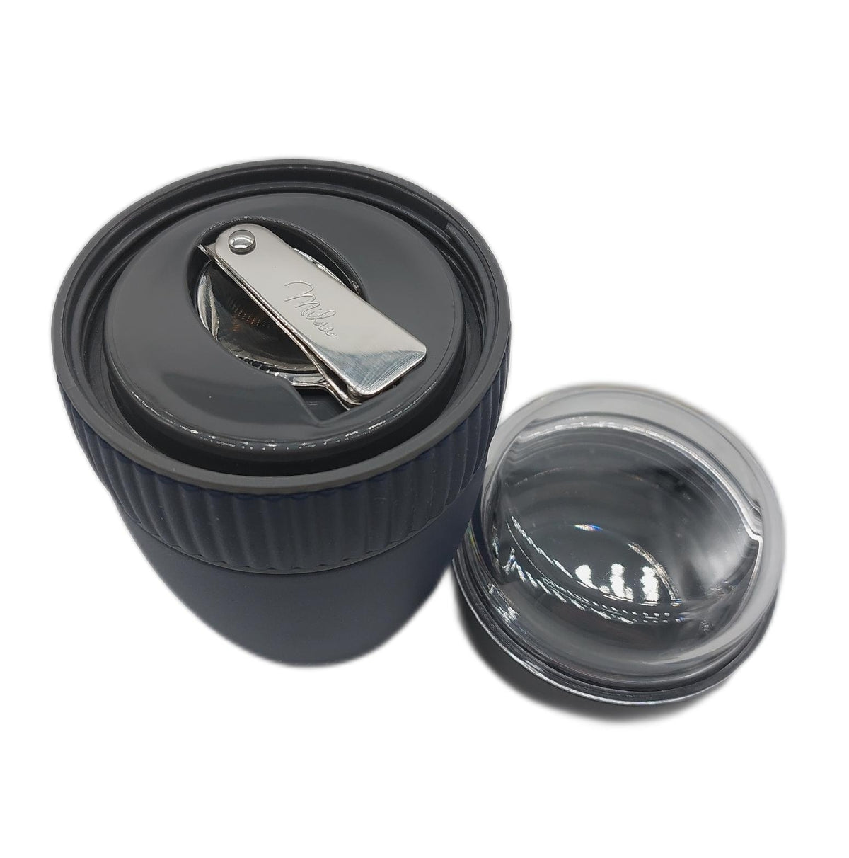 Milu Becher to go 400ml MusliMax isolierter Edelstahl auslaufsicher Joghurtbecher Navyblau