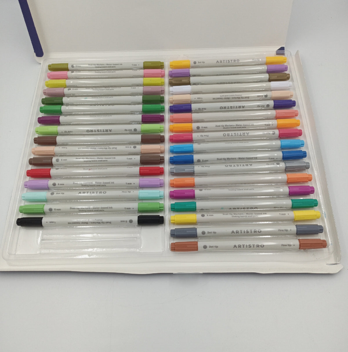 Artistro 36 Acrylstifte für Stein Stoff Holz Glas 2 Farben fehlen