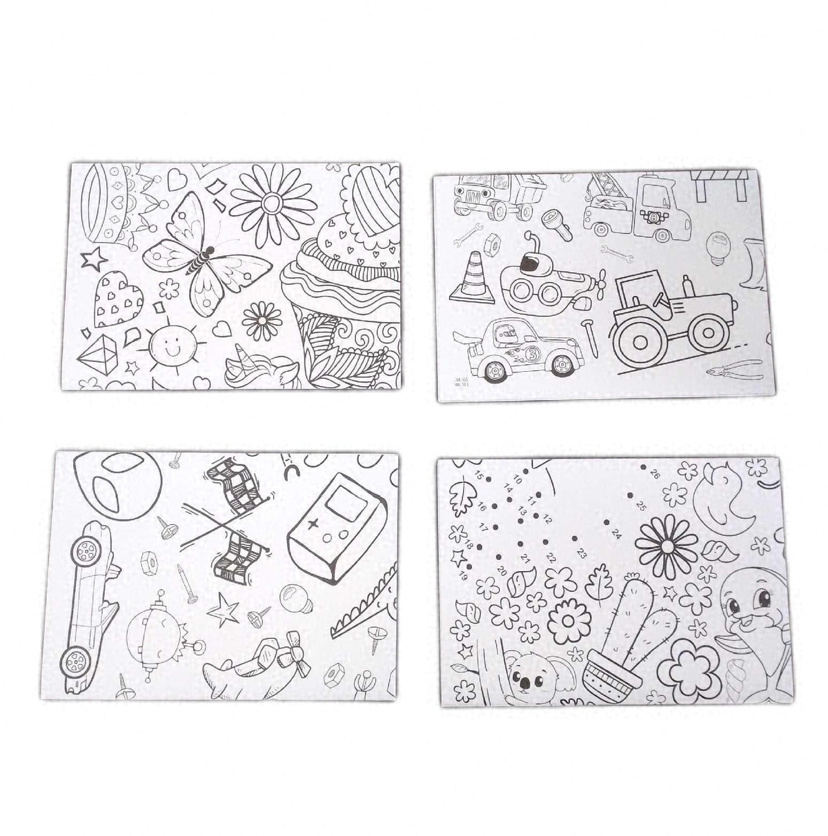 AusmalTischdecke aus Papier Kleine Maldecke Kreativpaket 4er Mix Ausmal Tischdecke