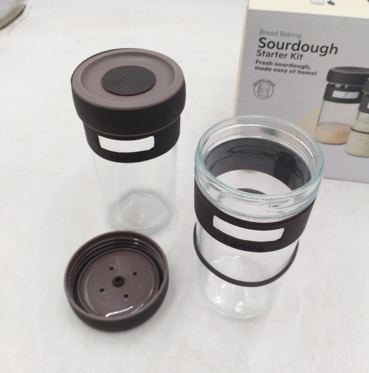 Lokuo Panaire Sauerteig Set Silikon Glas Hell Dinnerware Tabletop ohne Sch