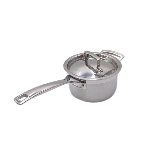Le Creuset Stielkasserolle mit Deckel 3ply Edelstahl Ø 16 cm Für alle Herdarten inklusive Induktion gebraucht